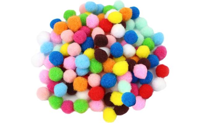 Fluffy PomPom Balls Multi colors